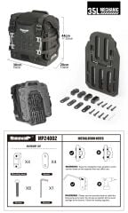 35L Quick Release Yan Çanta, Mechanıc Set – Su Geçirmez, Dayanıklı, Hızlı Tak-Çıkar Sistemli Motosiklet Çantası