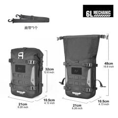 Rhinowalk MJX2001 Mechanic Series 6l Su Geçirmez Crash Bar Çantası – Motosiklet Yan Depo / Tank Üstü