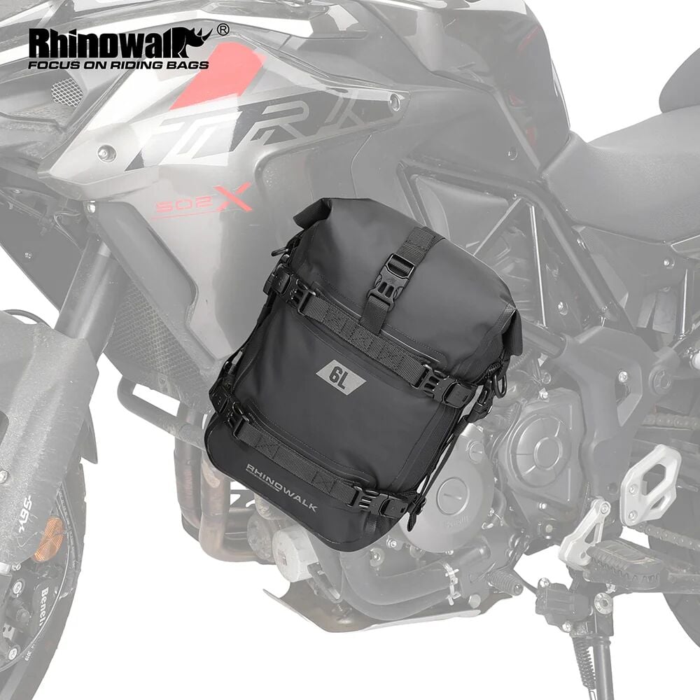 Rhinowalk 6l Su Geçirmez Crash Bar(Koruma Demiri) Çantası – Motosiklet & Atv Yan Çanta