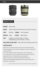 Rhinowalk 6l Su Geçirmez Crash Bar(Koruma Demiri) Çantası – Motosiklet & Atv Yan Çanta