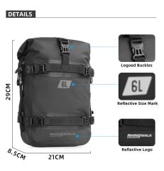 Rhinowalk 6l Su Geçirmez Crash Bar(Koruma Demiri) Çantası – Motosiklet & Atv Yan Çanta