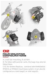 Rhinowalk 6l Su Geçirmez Crash Bar(Koruma Demiri) Çantası – Motosiklet & Atv Yan Çanta