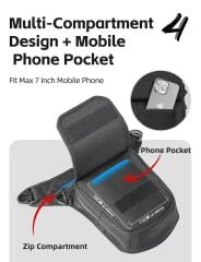 Rhinowalk 2.4l Manyetik Su Geçirmez Çok Fonksiyonlu Motosiklet Bacak Çantası – Bel Çantası – Depo Çantası