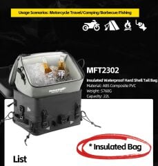 Rhinowalk Fortress Series x Tactical Tail Bag Set – 36 L Ana Çanta + 22 L Donduruculu Ek Çanta | Kask Uyumlu, Suya Dayanıklı, Termal