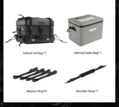 Rhinowalk Fortress Series x Tactical Tail Bag Set – 36 L Ana Çanta + 22 L Donduruculu Ek Çanta | Kask Uyumlu, Suya Dayanıklı, Termal