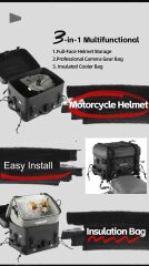 Rhinowalk Fortress Series x Tactical Tail Bag Set – 36 L Ana Çanta + 22 L Donduruculu Ek Çanta | Kask Uyumlu, Suya Dayanıklı, Termal