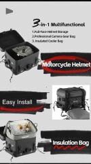 Rhinowalk Fortress Series x Tactical Tail Bag Set – 36 L Ana Çanta + 22 L Donduruculu Ek Çanta | Kask Uyumlu, Suya Dayanıklı, Termal
