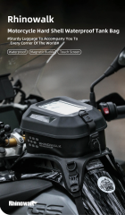 Rhinowalk MTR2506BK 5.6l Su Geçirmez Sert Kabuk Motosiklet Tank Çantası – Telefon Cepli, Manyetik Kapaklı, Omuz Askılı, Universal
