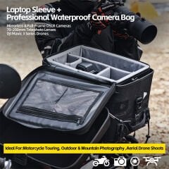 MFT2301 & Fortress x Camera Version – Su Geçirmez Motosiklet Kuyruk Çantası & Kamera Çantası