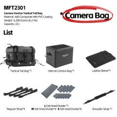 MFT2301 & Fortress x Camera Version – Su Geçirmez Motosiklet Kuyruk Çantası & Kamera Çantası