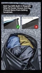 Rhinowalk Su Geçirmez Motosiklet Duffel Çanta 20LT – Kuyruk Çantası, Arka Koltuk Çantası, Roll-Top Seyahat Ekipman Çantası