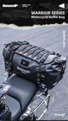 Rhinowalk Su Geçirmez Motosiklet Duffel Çanta 20LT – Kuyruk Çantası, Arka Koltuk Çantası, Roll-Top Seyahat Ekipman Çantası