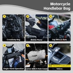 Rhinowalk MJX2010BK Mechanic Series X 2L Gidon Çantası – Suya Dayanıklı, Kompakt Motor / Scooter / Bisiklet Ön Çantası