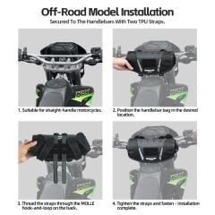 Rhinowalk MJX2010BK Mechanic Series X 2L Gidon Çantası – Suya Dayanıklı, Kompakt Motor / Scooter / Bisiklet Ön Çantası