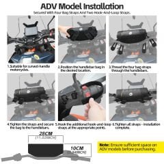 Rhinowalk MJX2010BK Mechanic Series X 2L Gidon Çantası – Suya Dayanıklı, Kompakt Motor / Scooter / Bisiklet Ön Çantası