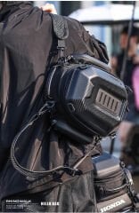 Rhinowalk MTR4001KC Sert Kabuklu Expandable Sele / Kuyruk Çantası 12–18L, Suya Dayanıklı, Karbon Siyah