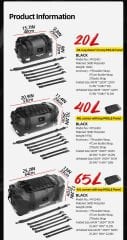 Rhinowalk Su Geçirmez Motosiklet Duffel Çanta 40Lt – Kuyruk Çantası, Arka Koltuk Çantası, Roll-Top Seyahat Ekipman Çantası