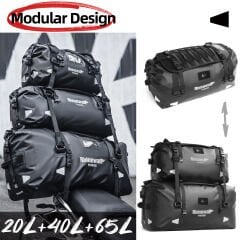Rhinowalk Su Geçirmez Motosiklet Duffel Çanta 65Lt – Kuyruk Çantası, Arka Koltuk Çantası, Roll-Top Seyahat Ekipman Çantası