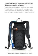 Rhinowalk RK1880 12L / Outdoor Sırt Çantası - Suya Dayanıklı, Hidratasyon Bölmeli, Hava Alır Sırt Paneli