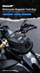 Rhinowalk MJX2011(Turuncu) Manyetik Hızlı Sök-Tak Tank Çantası – Su Geçirmez, Geniş Hacimli, Mıknatıslı Motosiklet Tank Çantası