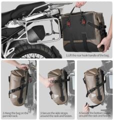 Rhinowalk MYS2406 24L Su Geçirmez Motosiklet Yan Çanta (2'li SET)