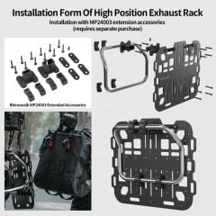 Rhinowalk MTR008 Motosiklet Yan Çanta Demiri Genişletme Aparatı / Side Rack Extension Plate – Universal Uyum, Dayanıklı Alüminyum Yapı, Adventure & Touring Kullanımı