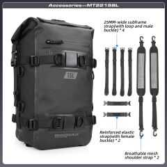 Rhinowalk MT2215BK 15L Modüler Su Geçirmez Motor Çantası / Motopack – PVC Kaplamalı Polyester, Evrensel Uyumluluk