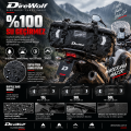 DireWolf Su Geçirmez Motosiklet Arka Çanta / Duffle Bag – 50L Roll Top – Reflektif – Çok Amaçlı